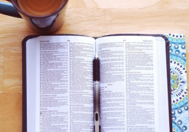 Bible and a coffee