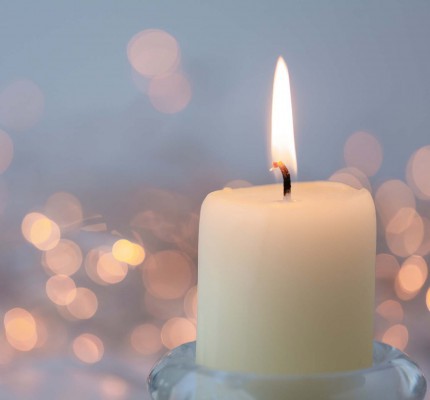 A lit candle