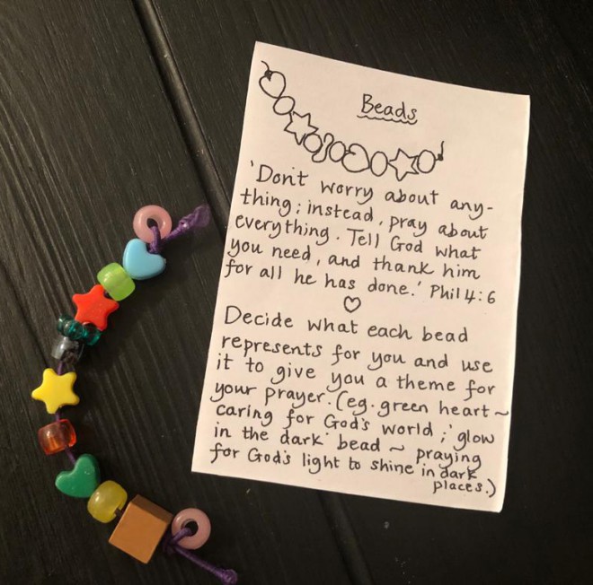 Beads bracelet made by one of the children